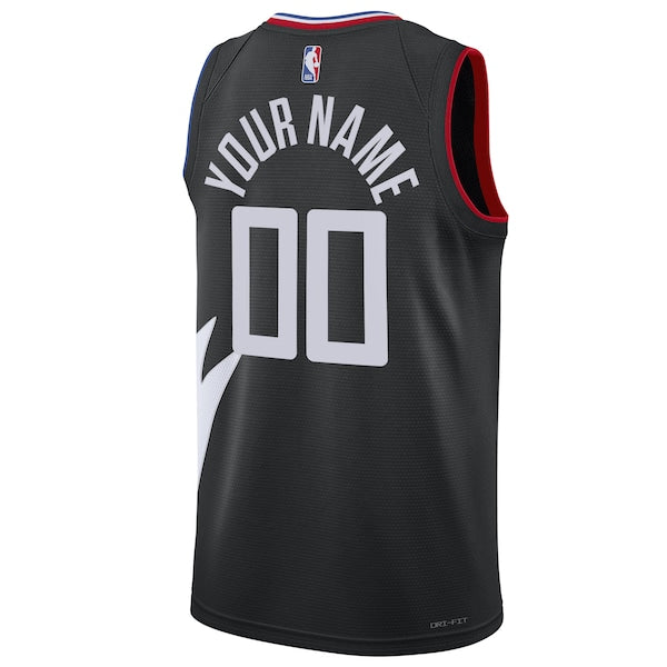 LA Clippers Jordan Brand Unisex 2022/23 Swingman Custom Jersey - Statement Edition - Black - Image 3