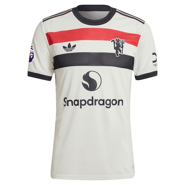 Manchester United adidas Originals 2024/25 Third Custom Authentic Jersey - Cream/Red/Navy - Image 3