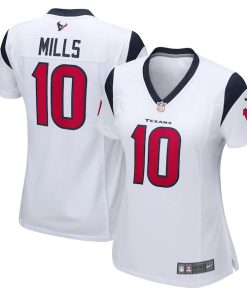 Alternative view of Davis Mills Houston Texans Nike Women's Game Player Jersey - White/Navy