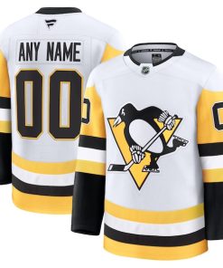 Alternative view of Pittsburgh Penguins  Away Premium Custom Jersey - White/Black