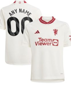 Manchester United adidas Youth 2023/24 Third Replica Custom Jersey - White
