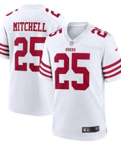 Alternative view of Elijah Mitchell San Francisco 49ers Nike Player Game Jersey - White/Scarlet