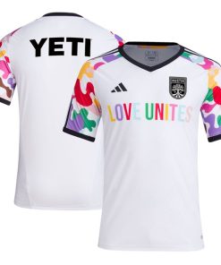 Austin FC adidas 2024 Pride Pre-Match Top - White