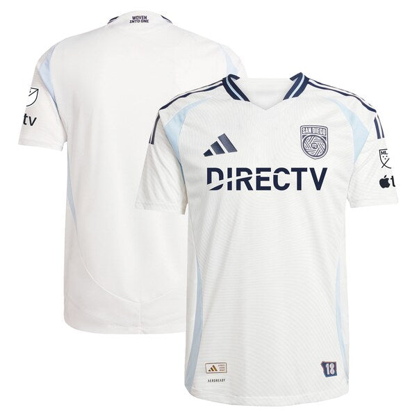 San Diego FC adidas 2025 Woven Into One Authentic Jersey - White - Image 3