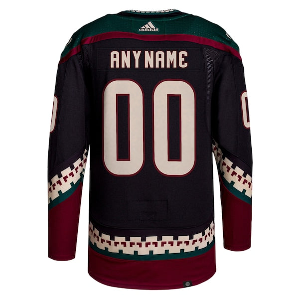 Arizona Coyotes adidas Home Primegreen Authentic Custom Jersey - Black - Image 3