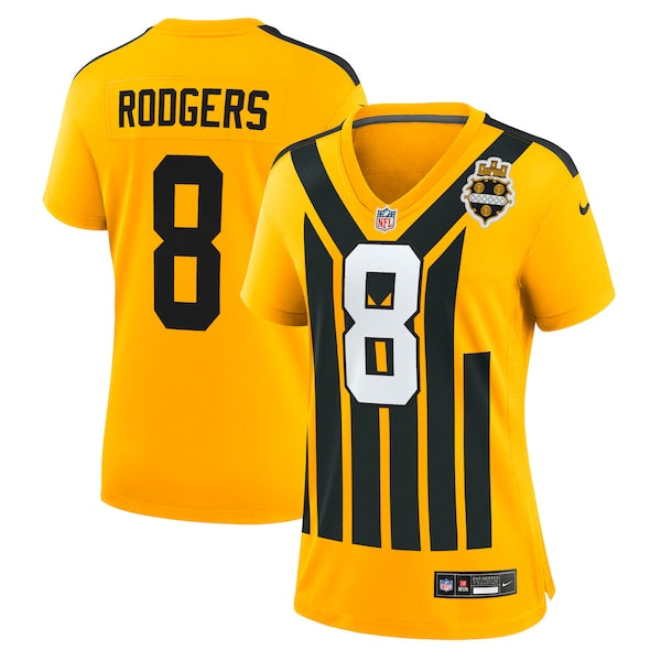 Aaron Rodgers Pittsburgh Steelers Nike Women's Alternate 1933 Throwback Game Jersey - Gold/Black - Image 3