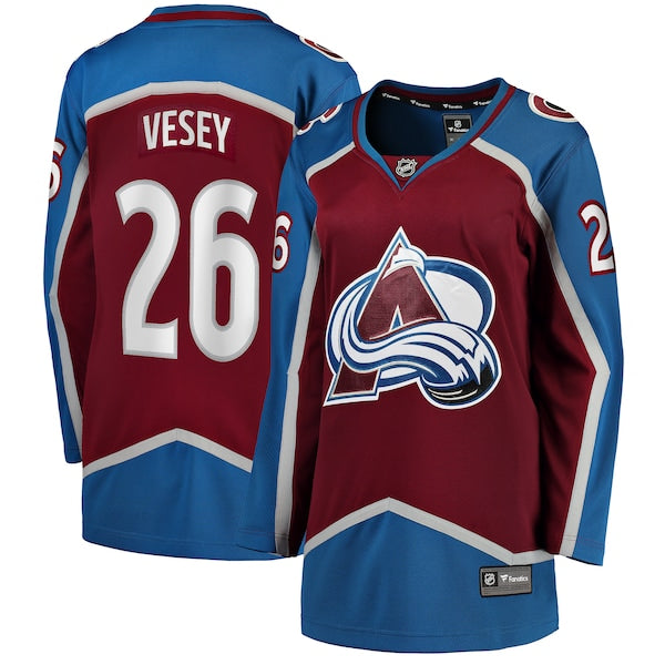 Jimmy Vesey Colorado Avalanche Women's Home Breakaway Player Jersey - Burgundy