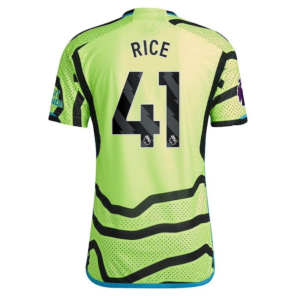 Declan Rice Arsenal adidas 2023/24 Away Authentic Player Jersey - Yellow/Red - Image 4