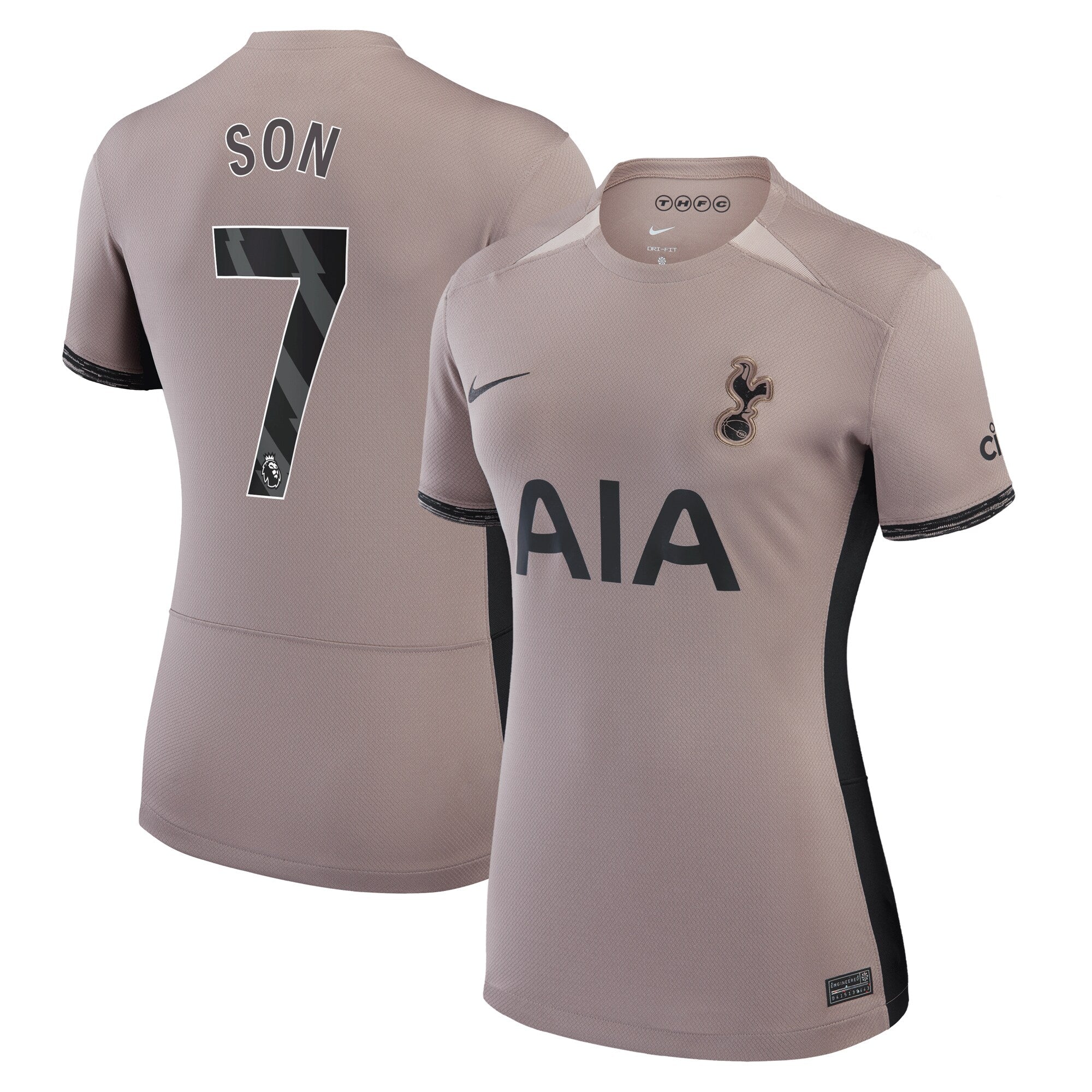 Son Heung-min Tottenham Hotspur Nike Women's Home 2023/24 Replica Player Jersey - White/Navy/Tan - Image 7
