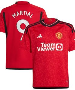 Anthony Martial Manchester United adidas Youth 2023/24 Home Replica Player Jersey - Red