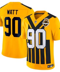 Alternative view of T.J. Watt Pittsburgh Steelers Nike Alternate Vapor F.U.S.E. Limited Jersey - Gold/White
