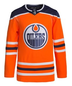 Alternative view of Edmonton Oilers adidas Men's Home Authentic Jersey - Orange