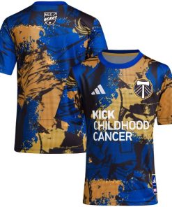 Portland Timbers adidas Youth 2024 MLS Works Kick Childhood Cancer x Marvel Pre-Match Top - Royal