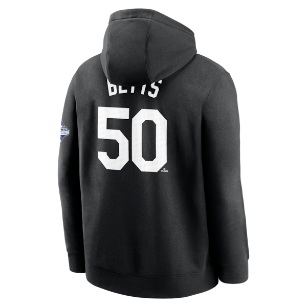 Mookie Betts Los Angeles Dodgers Nike 2025 World Series Champions Name & Number Hoodie - Black - Image 3