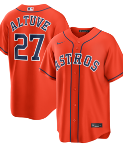 Alternative view of Jose Altuve Houston Astros Nike Alternate Replica Jersey - Orange/Gray