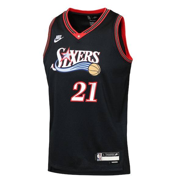 Joel Embiid Philadelphia 76ers Nike Youth Swingman Jersey - Classic Edition - Black - Image 2