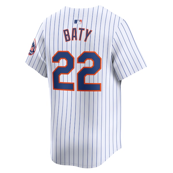 Brett Baty New York Mets Nike Home Limited Player Jersey - White - Image 3