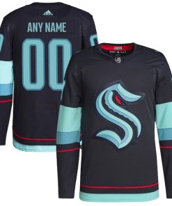 Seattle Kraken adidas  Home  Primegreen Authentic Custom Jersey - Navy
