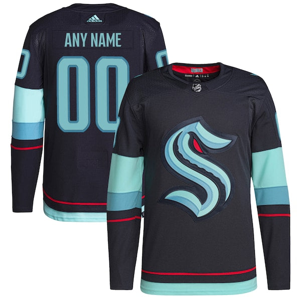 Seattle Kraken adidas Home Primegreen Authentic Custom Jersey - Navy