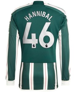 Alternative view of Hannibal Mejbri Manchester United adidas Long Sleeve Replica Player Jersey?¨C Green
