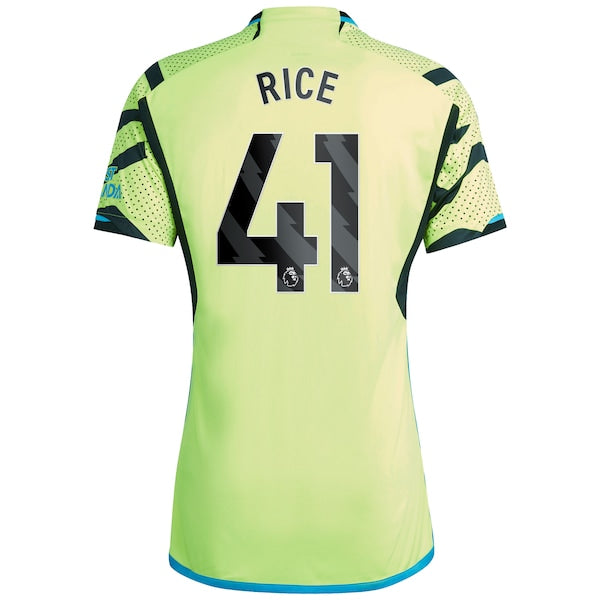 Declan Rice Arsenal adidas 2023/24 Away Replica Player Jersey - Yellow/Green - Image 3