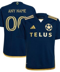 Vancouver Whitecaps FC adidas Youth 2024 The 50 Replica Custom Jersey - Navy