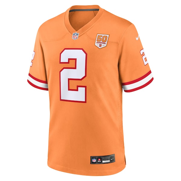 Emeka Egbuka Tampa Bay Buccaneers Nike Alternate 2 50th Season Game Jersey - Creamsicle/Red - Image 3