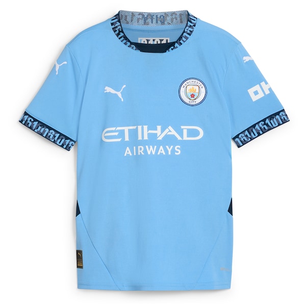 Kevin De Bruyne Manchester City Puma Youth 2024/25 Home Replica Player Jersey - Light Blue - Image 2