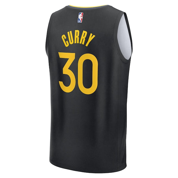 Stephen Curry Golden State Warriors Youth Fast Break Replica Player Jersey - Statement Edition - Black - Image 3