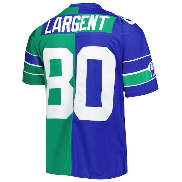 Steve Largent Seattle Seahawks 1985 Split Legacy Replica Jersey - Royal/Green - Image 4