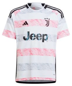 Alternative view of Du?an Vlahovi? Juventus adidas Youth 2023/24 Away Replica Jersey - White
