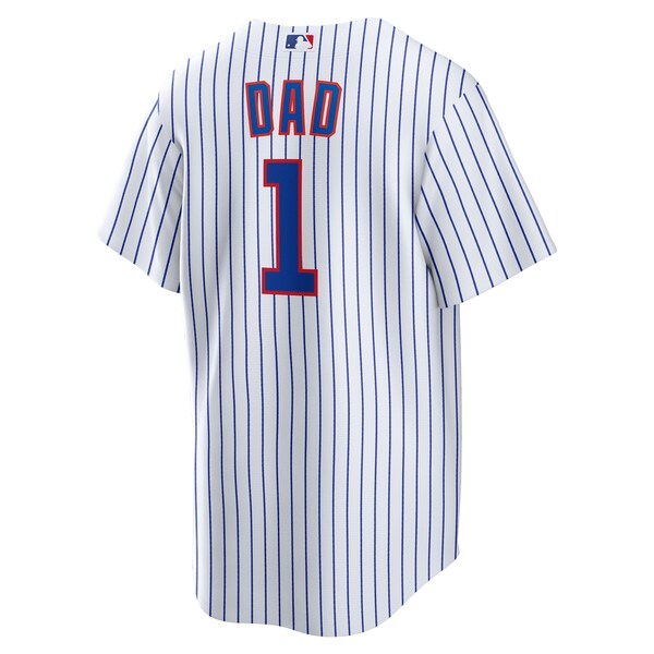 Chicago Cubs Nike #1 Dad Home Replica Jersey - White - Image 3