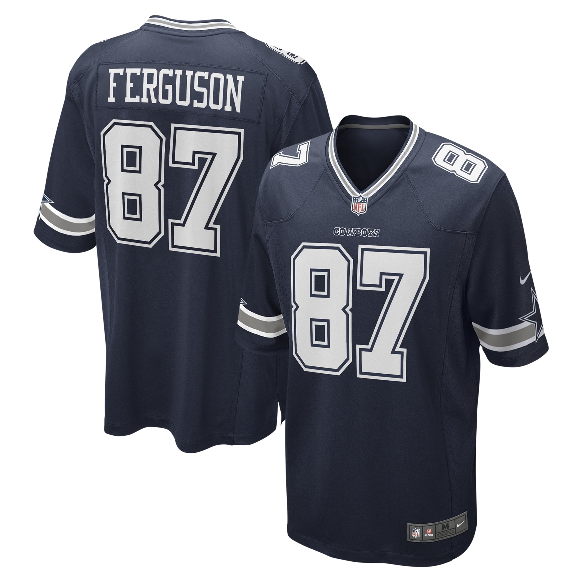 Jake Ferguson Dallas Cowboys Nike Game Jersey - White/Navy - Image 6