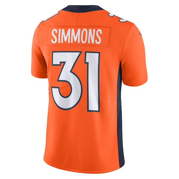 Justin Simmons Denver Broncos Nike Vapor Untouchable Limited Jersey - Orange - Image 3