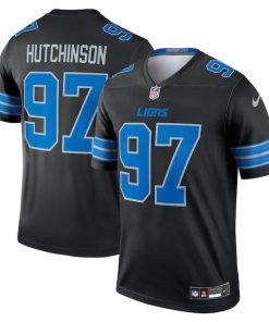 Alternative view of Aidan Hutchinson Detroit Lions Nike Legend Jersey - Black