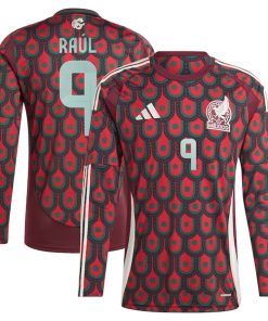 Raul Jimenez Mexico National Team adidas 2024 Home Replica Player Long Sleeve Jersey - Burgundy