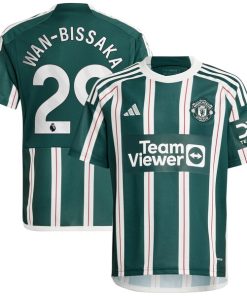 Aaron Wan-Bissaka Manchester United adidas Youth 2023/24 Away Replica Player Jersey - Green/White