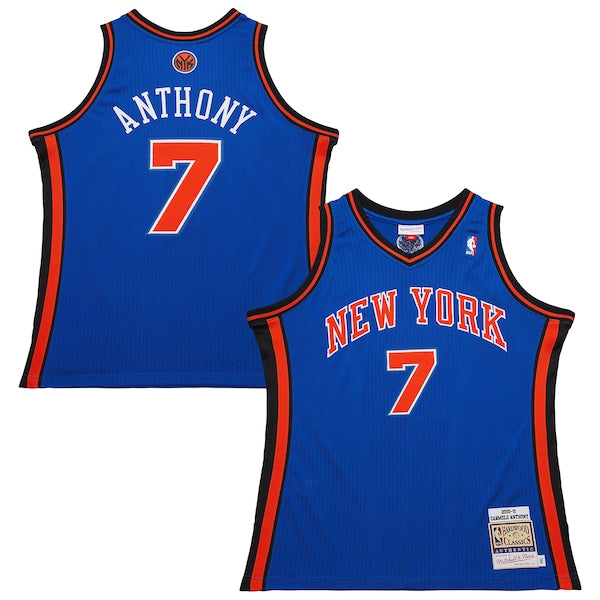 Carmelo Anthony New York Knicks 2010/11 Hardwood Classics Authentic Jersey - Blue/White
