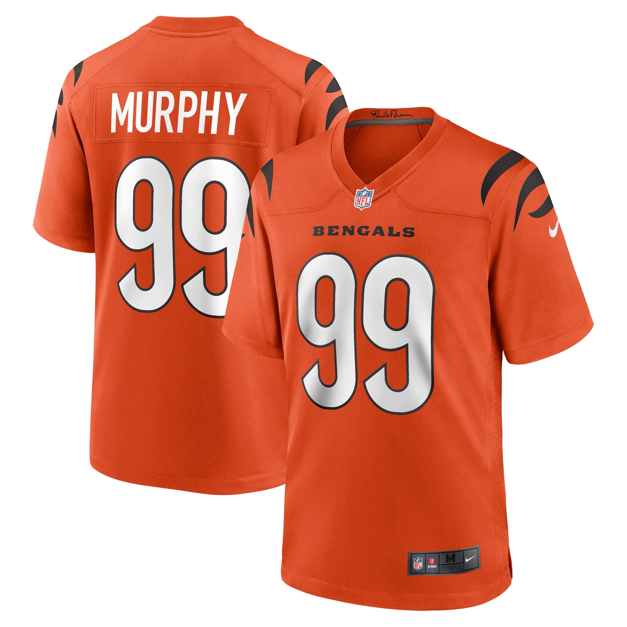 Myles Murphy Cincinnati Bengals Nike Team Game Jersey - White/Orange - Image 5