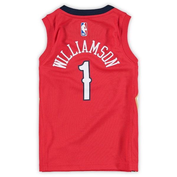 Zion Williamson New Orleans Pelicans Jordan Brand Preschool 2020/21 Fast Break Replica Jersey - Statement Edition - Red - Image 3