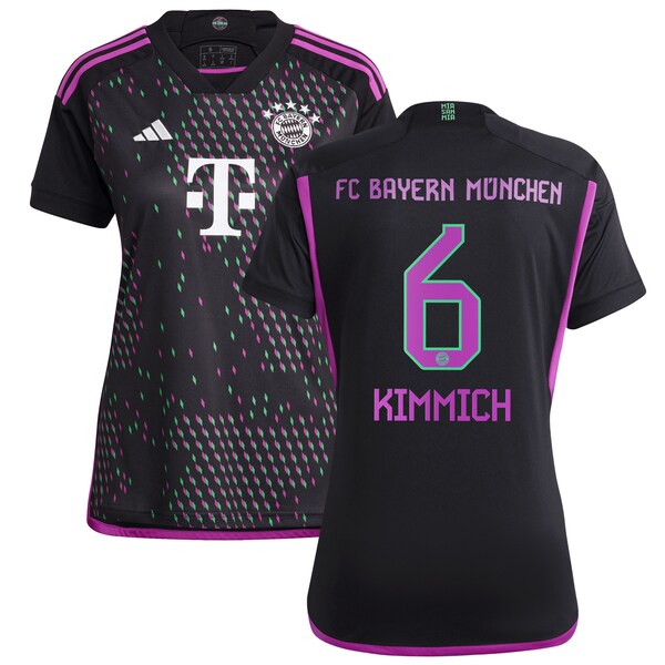 Joshua Kimmich Bayern Munich adidas Women's 2023/24 Away Replica Player Jersey - Black/White - Image 2