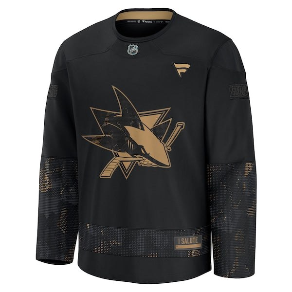 San Jose Sharks 2024 Military Appreciation Practice Jersey - Black - Image 2