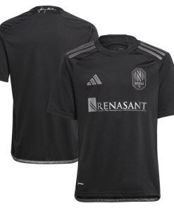 Nashville SC adidas Youth 2024 Man In Black Kit Replica Jersey - Black