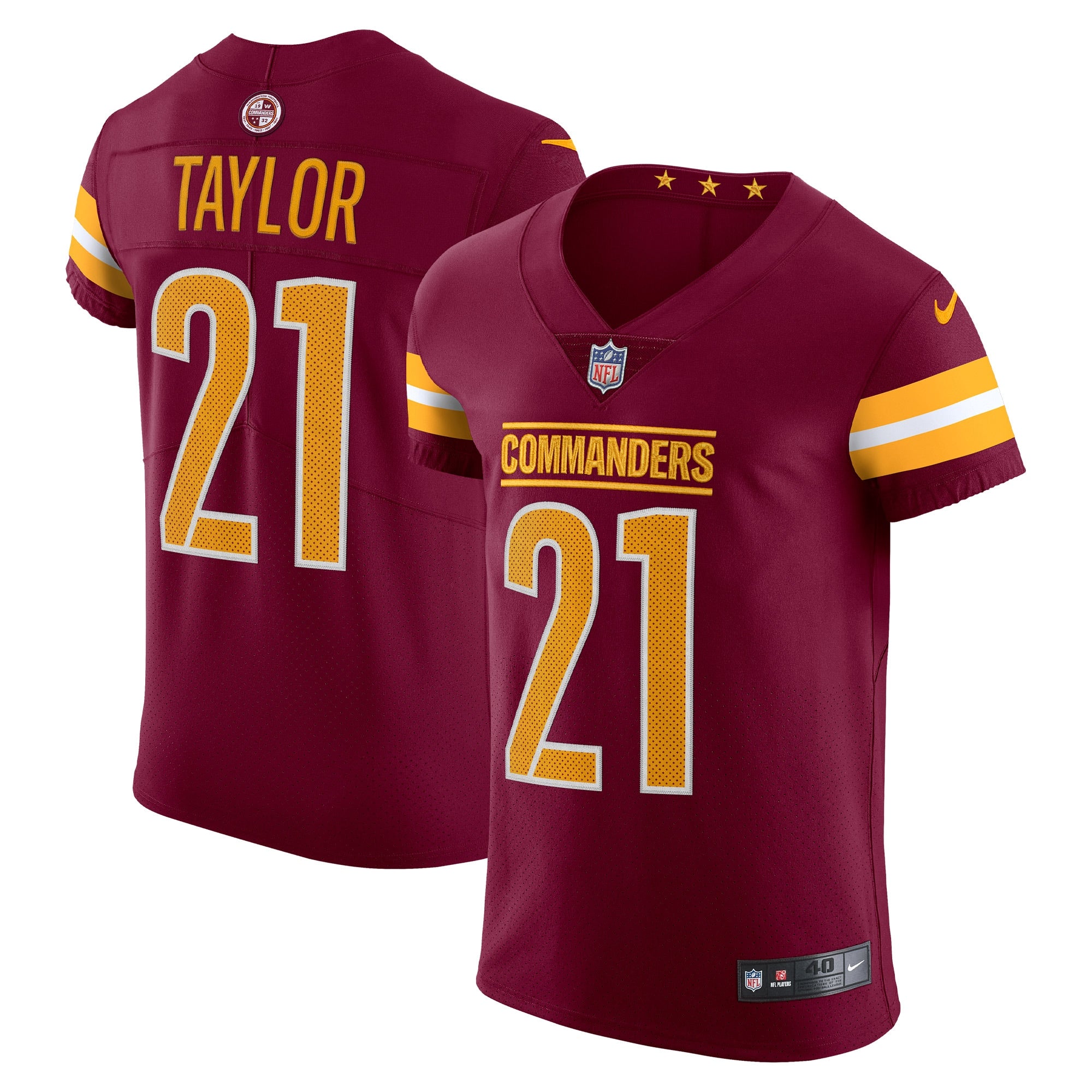 Sean Taylor Washington Commanders Nike Vapor Elite Retired Player Jersey - White/Black/Burgundy - Image 8