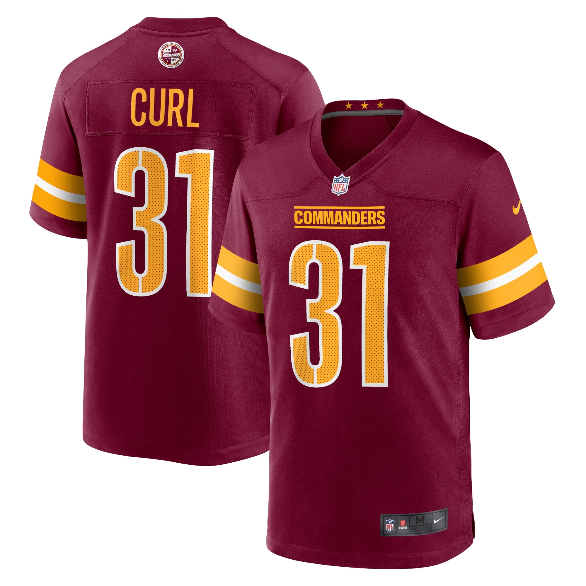 Kamren Curl Washington Commanders Nike Alternate Game Player Jersey - Black/Burgundy/White - Image 2
