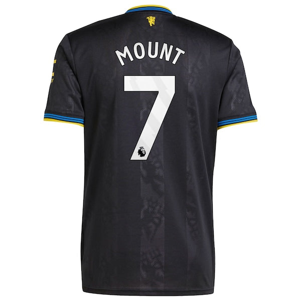 Mason Mount Manchester United adidas 2025/26 Third Replica Player Jersey - Black/White - Image 4