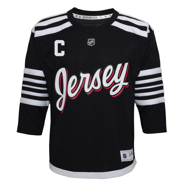 Nico Hischier New Jersey Devils Preschool 2021/22 Alternate Replica Player Jersey - Black - Image 2