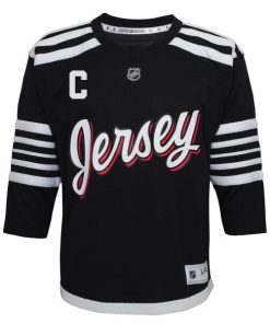 Alternative view of Nico Hischier New Jersey Devils 2021/22 Alternate Replica Player Jersey - Black
