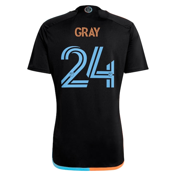 Tayvon Gray New York City FC adidas 2024 24/7 Kit Replica Player Jersey - Black - Image 3