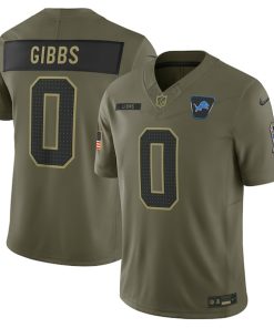 Jahmyr Gibbs Detroit Lions Nike 2025 Salute to Service Limited Jersey - Olive